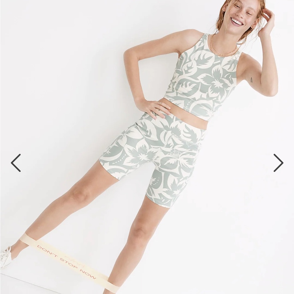 NWT MWL Madewell Activewear Workout Set in Tropical Print